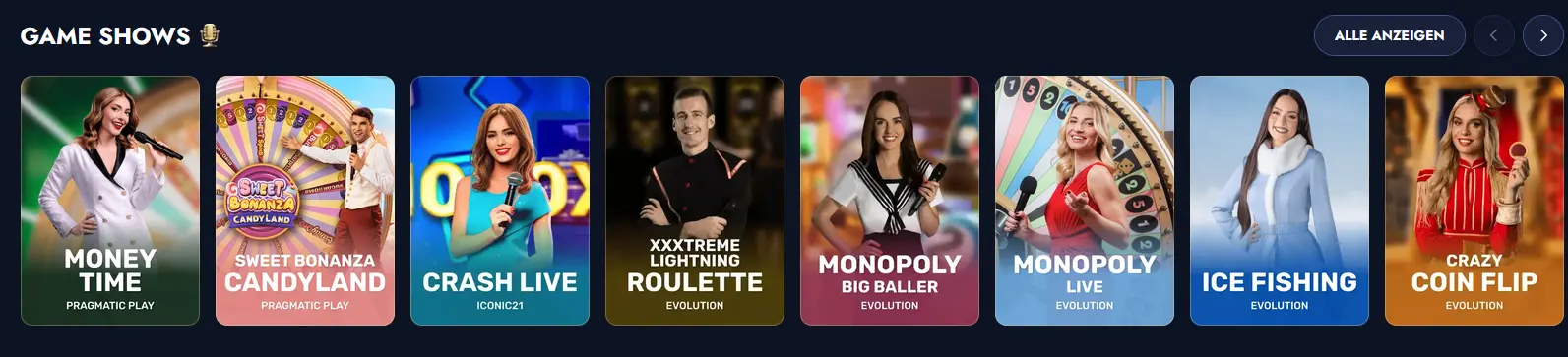 Crazy Time Game Show im Live Casino von Crusino